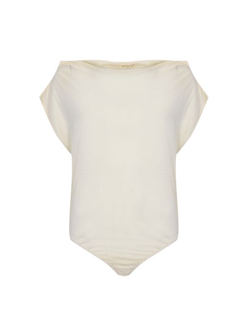 The Off-Shoulder Body in jersey di lana Bianco Patrizia Pepe | 8M1757 J249W146